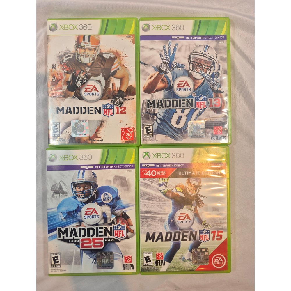 Madden NFL Xbox 360 Game Bundle 12 13 15 25 Anniversary Ultimate Edition EA